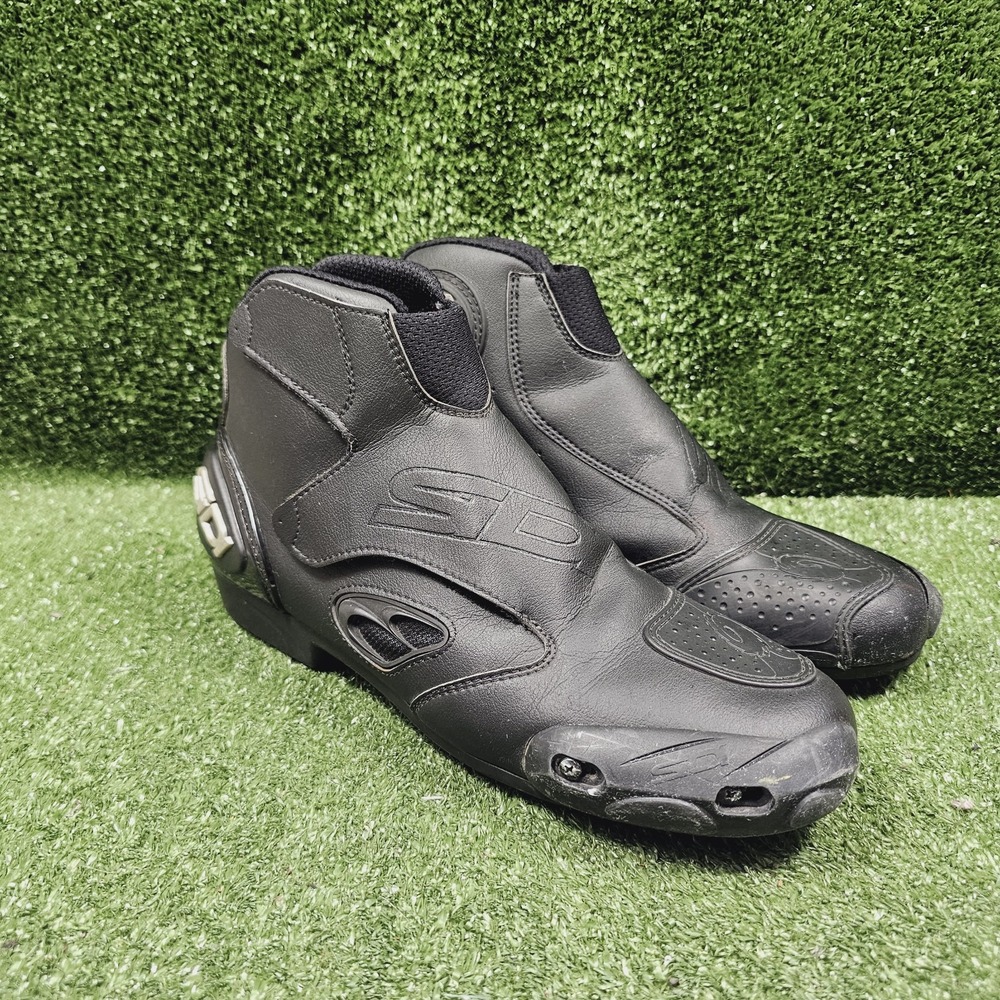 Sidi Blade Black Leather Mid Ankle Motorcycle Boots Mens Size US 13